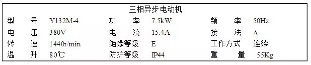 電機(jī)參數(shù)